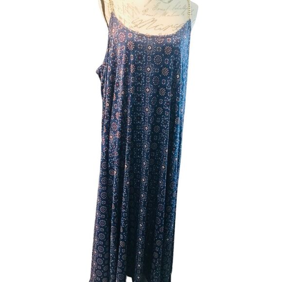 Ashley Stewart Blue Floral with Gold Chain Straps Size 3X - Picture 2 of 10